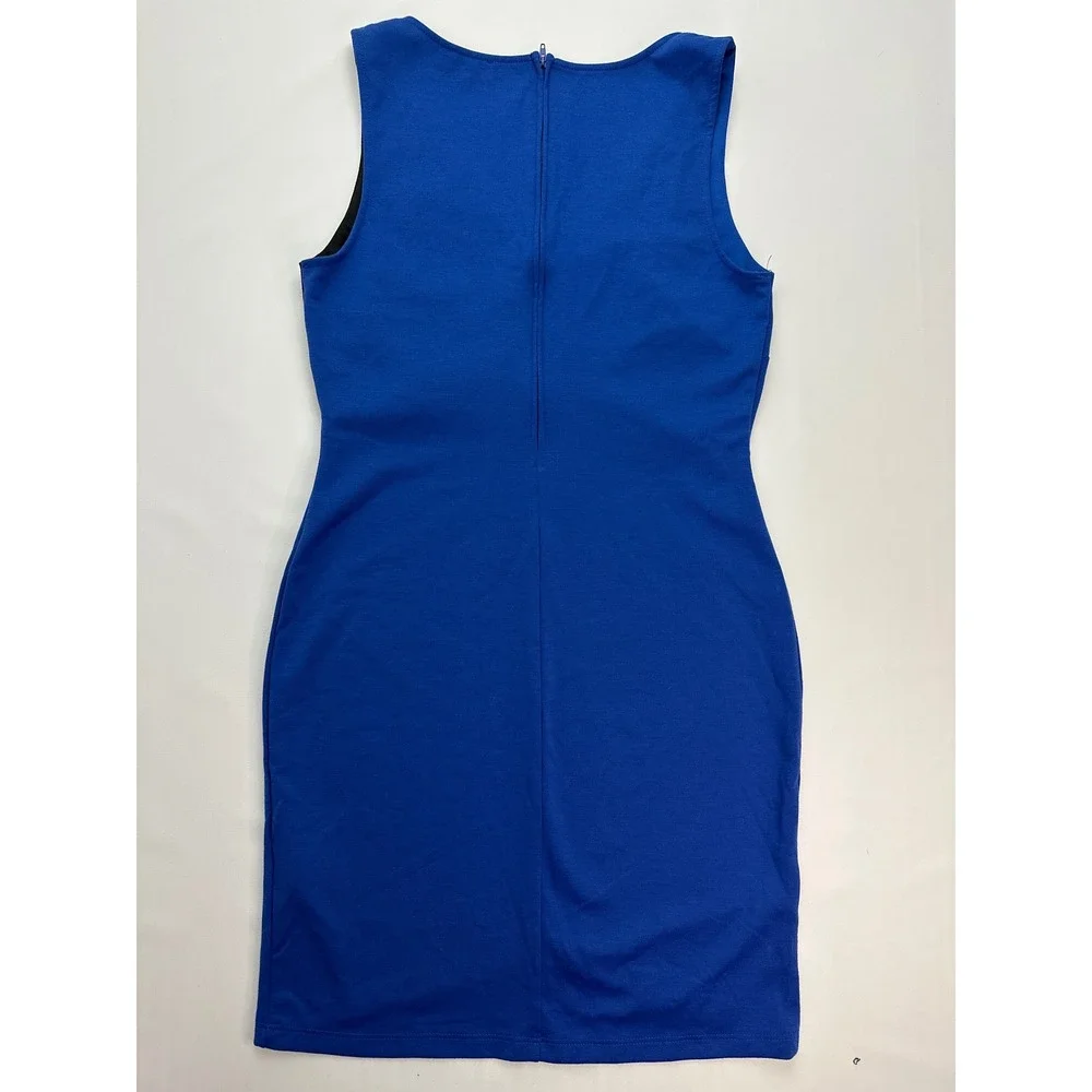 GUESS Blue Black Colorblock Sleeveless Bodycon Mini Dress - Women's Large Career